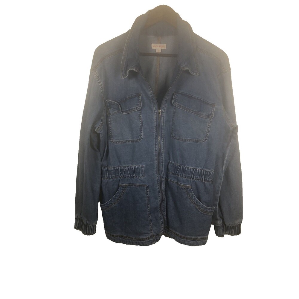 Knox Rose Size Large Women's Utility Jacket Denim Blue Gropcore